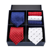Tie and Pocket Square Gift Box Set Lot 3 Pcs Formal Business Neckties Wedding - £25.29 GBP