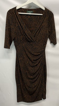 Ralph Lauren Sheath Dress Career Casual Animal Print Brown Black 4 - £31.13 GBP