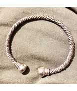 Vintage Copper Silver Tone Bracelet Heavy Thick 7 Inch - $372.63 MXN