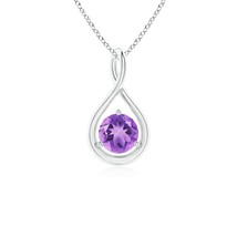 ANGARA Amethyst Solitaire Infinity Twist Pendant Necklace in Silver (5mm) - $151.05+