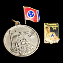 Tennessee Homecoming 86 1986 Pin, TN Flag Pin, &amp; Collectors Medallion - £9.14 GBP
