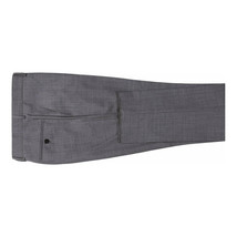 Men Renoir Flat Front Pants 100% Wool Super 140's Classic Fit 508-3 Mid gray image 5