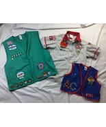 GIRL SCOUT &amp; AWANA  LOT 3 VESTS With PATCHES Used - $19.78