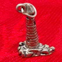 925 Sterling Silver Lighthouse Charm Pendant Keychain Purse FOB New Vtg 3D - $9.98