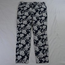 Gap 10 Navy Blue Floral Signature Sknny Ankle Stretch Dress Pants - £14.73 GBP