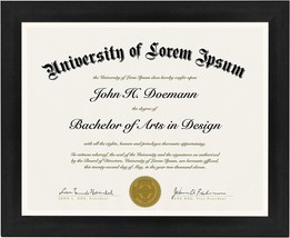 8.5x11 Picture Frame in Black Use as Diploma Frame or Certificate Frame with Sha - £36.68 GBP