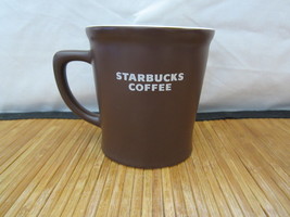 2008 Starbucks Brown with White Lettering Coffee Mug Tea Cup 16 oz  - £15.55 GBP