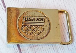 USA 88 Solid Bronze Belt Buckle 1988 Olympics 1983 date Made in USA  Seoul  - $9.85