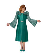 DCC  Formal Green Midi Dress   with Dramatic Embellished Shouldersâ€‹ an... - €115,48 EUR