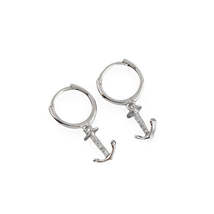 Anyco Earrings Sterling Silver Minimalist Punk Anchor Ear For Women Girl Teen  - £17.66 GBP