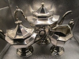 Reed &amp; Barton Sierra (Silverplate, Hollowware) daunton MA teapot sugar creamer - $445.50