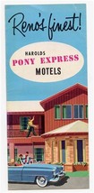 Harold&#39;s Pony Express Motels Brochure Reno Sparks Nevada 1950&#39;s - £38.04 GBP