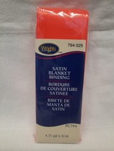 Wrights Satin Blanket Binding 100% Poly, 117 794 025 Neon Red, 4.75 Yds X 2&quot; NIP - £4.55 GBP