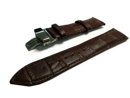 22mm Genuine Leather Watch Band Strap Fits TIMEWALKER Brown Deployment-Q162 - $18.00