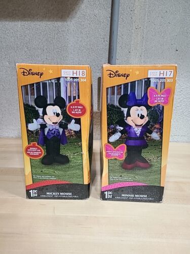 Lot Gemmy Airblown Minnie &amp; Mickey Mouse Vampire Dracula Costume Disney ... - $69.54