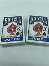 (2) Bicycle Jumbo Playing Cards Poker Gamble Casino Game New Sealed Decks Blue - £4.00 GBP