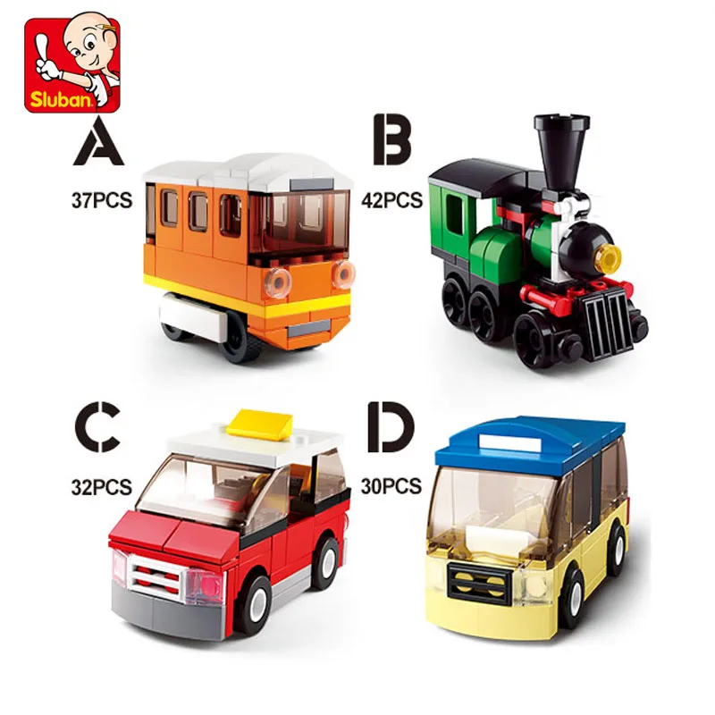 Sluban Building Block Toys Mini Builder Set City Vehicles B0598 Bus Train Taxi - £23.81 GBP