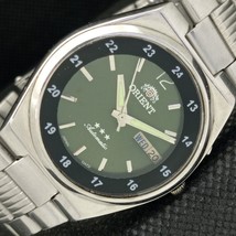 Genuine Vintage Orient Auto 46943 Japan Mens DAY/DATE Green Watch 593b-a311496-6 - £27.52 GBP