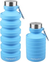 Collapsible Water Bottle Reuseable BPA Free Silicone Water Bottles for Travel Gy - £19.75 GBP