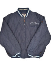Fubu Collection Quilted Bomber Jacket Mens 2XL Blue Full Zip Insulated L... - $53.15