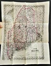 1874 antique MAINE STATE foldout MAP HISTORY year book genealogy ads 512pgs [Har - £193.91 GBP