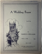 A Wedding Pray by David H. Williams -  Vintage 1959 Sheet Music - $11.75