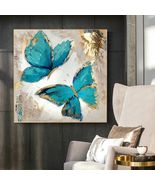 Blue Butterfly Canvas Painting Posters, Butterfly Wall Art Home Decor, U... - £55.07 GBP