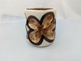 Pohaku Kiln Coffee Cup Ceramic Hand Made In Hawaii Floral  - £11.88 GBP