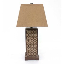 29&quot; Brown Solid Wood Bedside Table Lamp With Brown Shade - £293.82 GBP