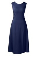 Lands End Women&#39;s Ponte A-Line Paneled Dress Midnight Indigo New - $59.99