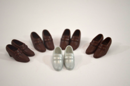Barbie Doll Loafer Heels Shoes Lot of 5 Brown Pearl White China - £26.57 GBP