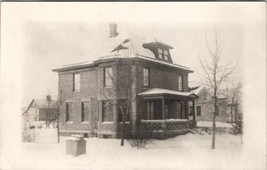 RPPC Architecture Snow Scene Large Home House Block Stone c1915 Postcard U19 - £6.43 GBP