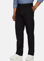 Essentials Mens Classic-Fit Wrinkle-Resistant Flat-Front Chino Pants 36X30 BLACK - £15.43 GBP