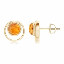 ANGARA Natural Citrine Round Stud Earrings for Women, Girls in 14K Gold (5MM) - £409.35 GBP