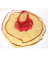 Build A Bear Christmas Dress Red Gold Sequin Halter Holiday Tulle Bow BAB - £11.08 GBP