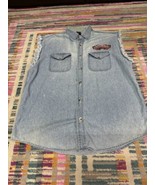 2008 Myrtle Beach Spring Rally Sleeveless Denim Shirt Frayed Arm Holes X... - $14.00