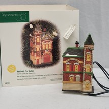 Dept 56 Lit Ornament Series Christmas in the City Red Brick Fire Station #98758 - £14.83 GBP