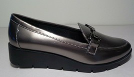 Anne Klein Size 7.5 M LALITA Smoke Patent Wedge Heel Loafers New Women&#39;s Shoes - £86.25 GBP