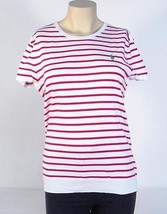 Ralph Lauren Sport Pink &amp; White Pima Cotton Short Sleeve Knit Top Shirt ... - $64.99