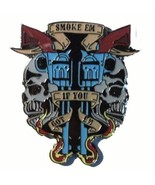 SMOKE PISTOL SKULL HAT PIN 500 biker lapel badge tac novelty metal hatpi... - $4.36