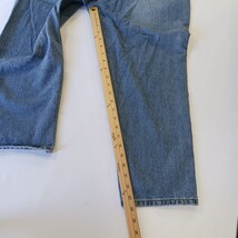 High Rise Women's Blue Cotton Blend Front Leg Frayed Denim Jeans Size XL (32×24) image 6