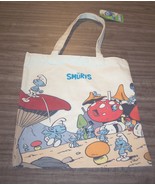 VINTAGE STYLE The Smurfs Village  15&quot; x 14&quot; FABRIC TOTE BAG NEW Papa Smurf - $22.34 CAD