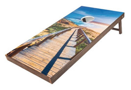 BEACH BOARDWALK CORNHOLE - Deluxe Poly Lumber Game Set - £434.51 GBP