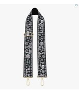White Light Pink Black Floral Tapestry Crossbody Purse Bag Guitar Strap - £19.75 GBP