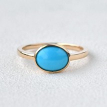 Silver Turquoise Band Natural Turquoise Ring 925 Promise Ring - £46.02 GBP