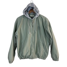 Eddie Bauer Jacket Mens Small Green Windbreaker Hoodie Nylon Full Zip Ou... - £35.95 GBP