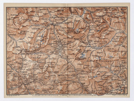 1910 Antique Map Of Vicinity Of Cortina D&#39;ampezzo Dolomites Alps / Italy Austria - £22.40 GBP