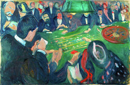 Framed canvas art print giclée at the roulette table in monte Carlo edvard munch - £35.17 GBP