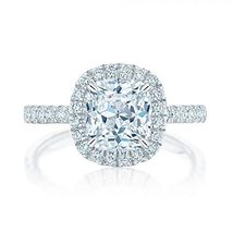 1.0 ct- Cushion Cut Moissanite Engagement Ring With Halo Stone In 14k Gold - £589.34 GBP