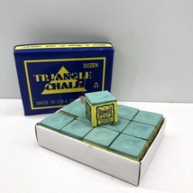 TRIANGLE Pool Snooker Billiard Cue Tip Table Chalk Box 12 GREEN Color US... - €8,58 EUR